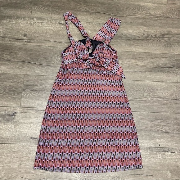 Athleta Kiki Keyhole Halter Built in Bra Geometric Dress Womens Sz XXS - Picture 3 of 9